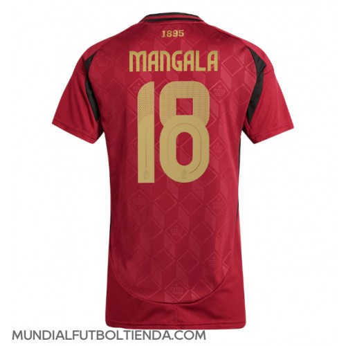 Camiseta Bélgica Orel Mangala #18 Primera Equipación Replica Eurocopa 2024 para mujer mangas cortas